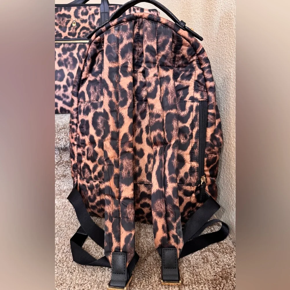 Michael Kors Kelsey Leopard Nylon Travel Set: Large Backpack & Tote Bag - Picture 3 of 16